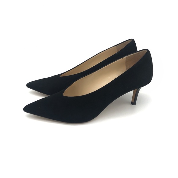 M. Gemi Shoes M Gemi The Alto Short Kitten Heel Suede Black 395